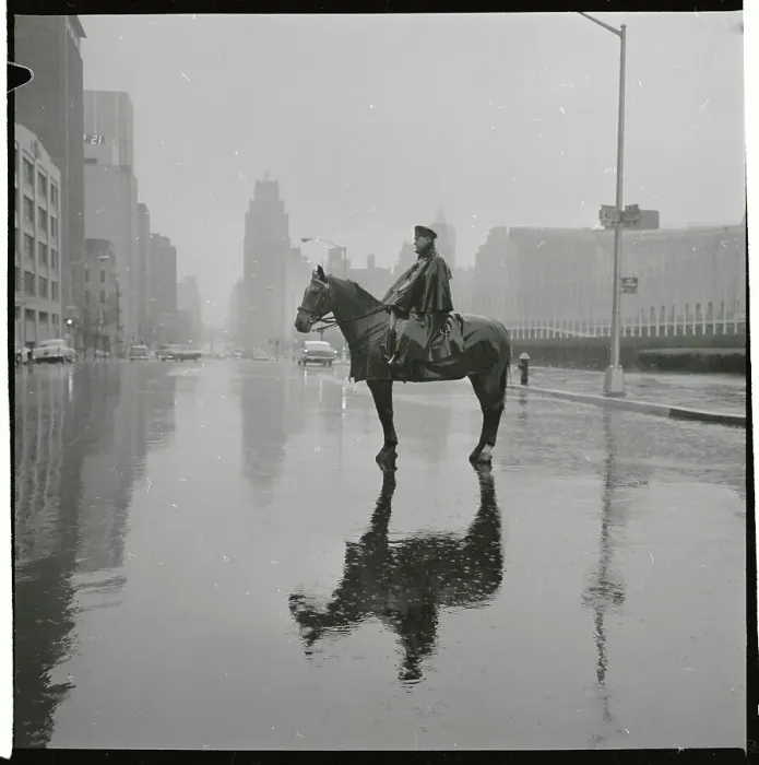 Framed Print : Mounted Police Patrolling U.N. Plaza Framed Print : Mounted Police Patrolling U.N. Plaza