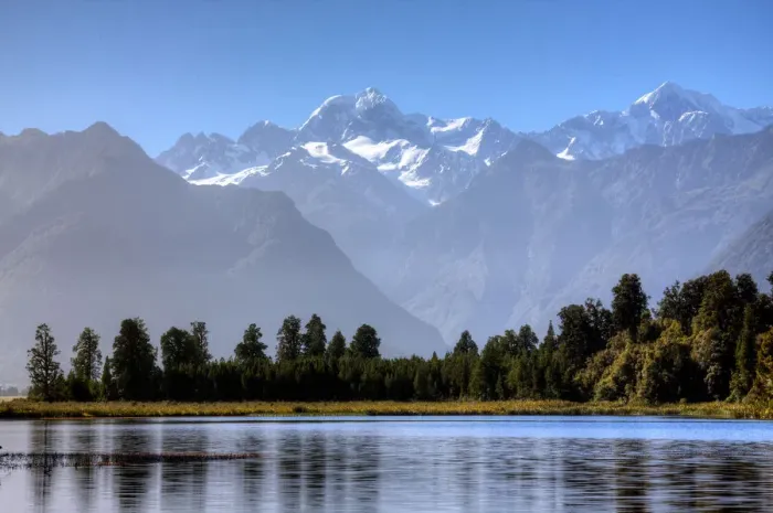 Framed Print : Mounts Tasman & Cook Reflected in Lake Matheson
