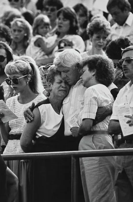 Framed Print : Mourners At Edmond Memorial Service