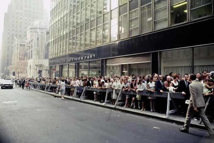 Framed Print : Mourners Queueing On Park Avenue Framed Print : Mourners Queueing On Park Avenue