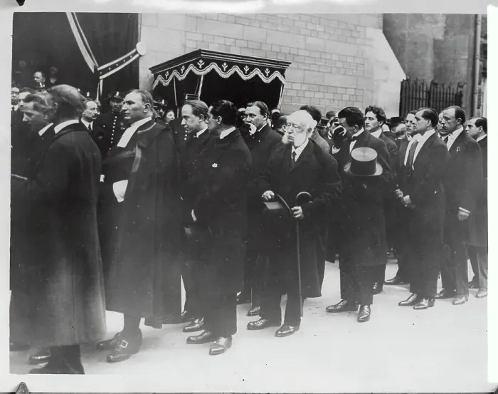 Framed Print : Mourners Standing Outside Church Framed Print : Mourners Standing Outside Church