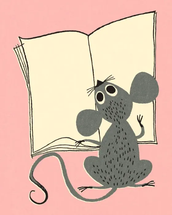 Framed Print : Mouse Reading a Book Framed Print : Mouse Reading a Book