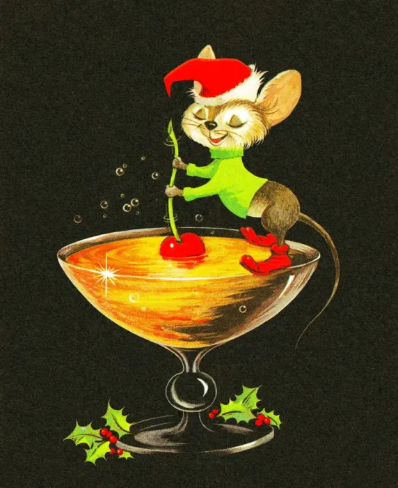 Framed Print : Mouse Stirring A Christmas Cocktail Framed Print : Mouse Stirring A Christmas Cocktail