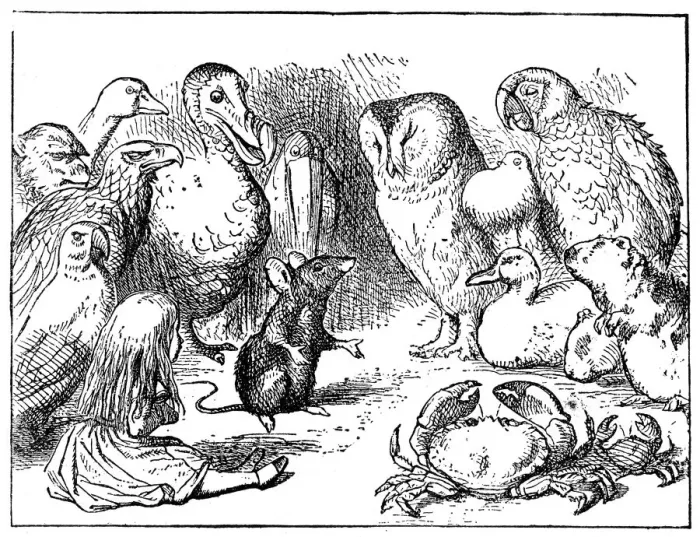 Framed Print : Mouse talking to Alice and a group of animals - Alice in Wonderland 1897 Framed Print : Mouse talking to Alice and a group of animals - Alice in Wonderland 1897