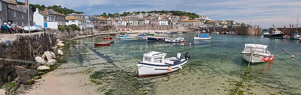 Mousehole Panorama. A wide angled panoramic shot of the harbour at Mousehole
