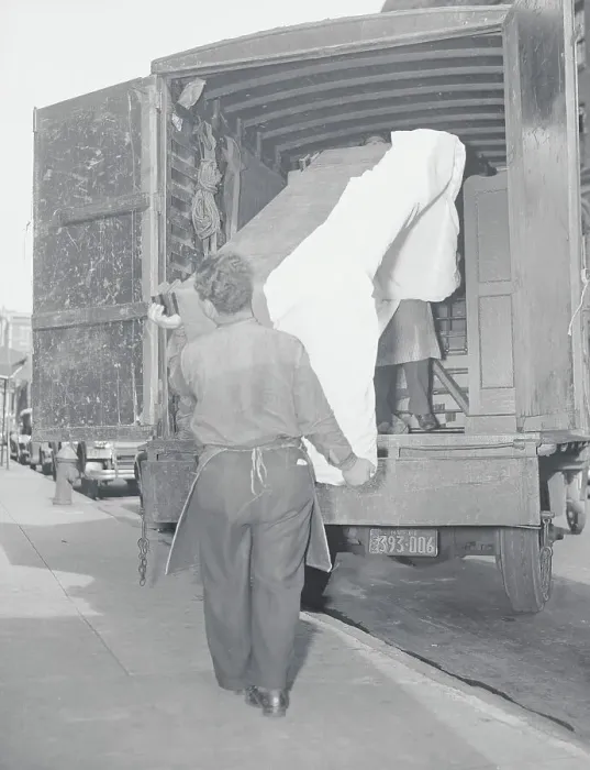 Framed Print : Movers Carrying Sofa