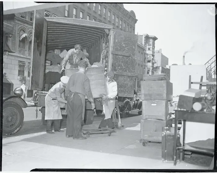 Framed Print : Movers Moving Furniture Framed Print : Movers Moving Furniture