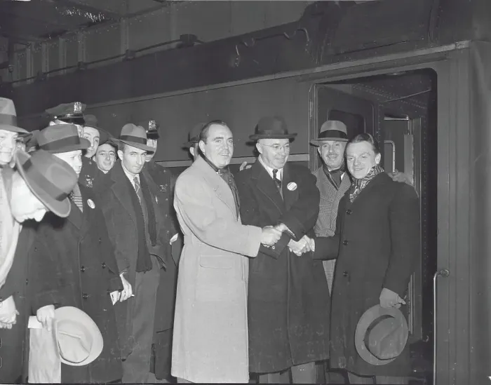 Framed Print : Movie Stars Arriving at Grand Central for The Fighting 69th Framed Print : Movie Stars Arriving at Grand Central for The Fighting 69th