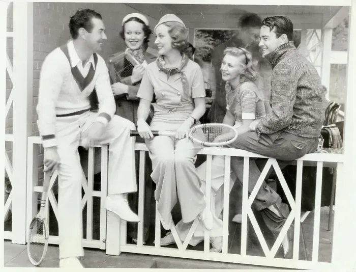 Framed Print : Movie Stars Attending Tennis Tea