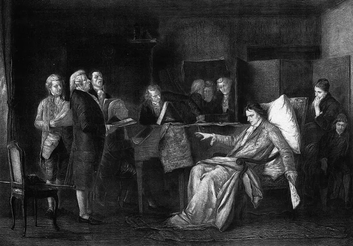 Framed Print : Mozart Directing His Requiem by Mihaly Munkacsy Framed Print : Mozart Directing His Requiem by Mihaly Munkacsy