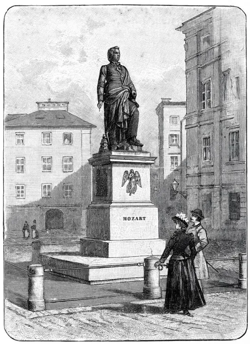 Framed Print : Mozart monument in Salzburg Framed Print : Mozart monument in Salzburg