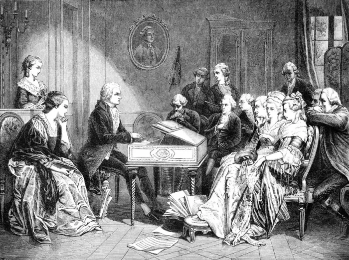 Framed Print : Mozart playing the first time Don Juan Framed Print : Mozart playing the first time Don Juan