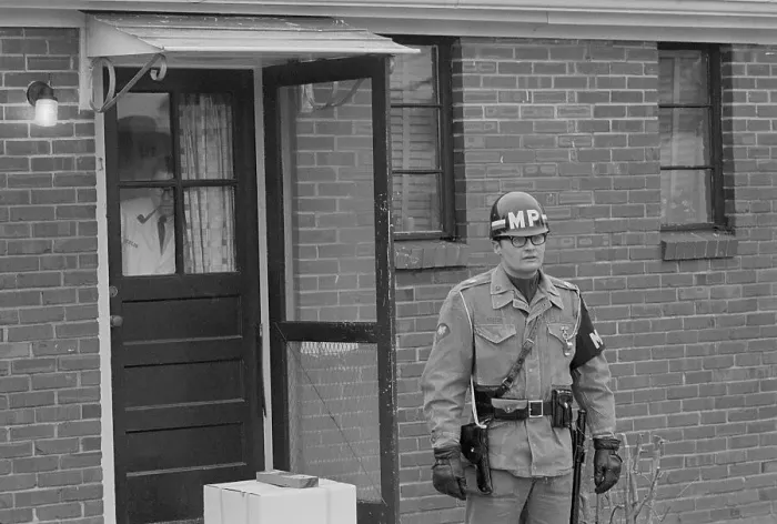 Framed Print : MP Standing Outside Jeffrey MacDonald's House Framed Print : MP Standing Outside Jeffrey MacDonald's House