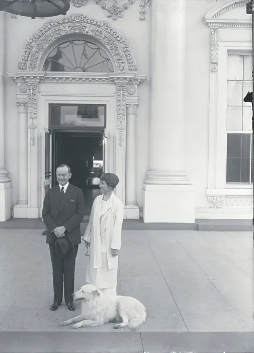 Framed Print : Mr. and Mrs. Calvin Coolidge with Their Pet Dog Framed Print : Mr. and Mrs. Calvin Coolidge with Their Pet Dog