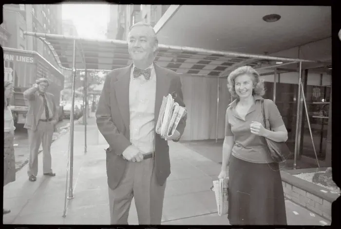 Framed Print : Mr. and Mrs. Daniel Moynihan Leaving Their Apartment Framed Print : Mr. and Mrs. Daniel Moynihan Leaving Their Apartment