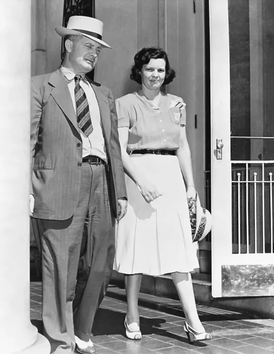 Framed Print : Mr. and Mrs. Earl Long Leaving Executive Mansion Framed Print : Mr. and Mrs. Earl Long Leaving Executive Mansion