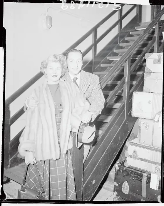 Framed Print : Mr. and Mrs. Eddie Arcaro on Liner Steps Framed Print : Mr. and Mrs. Eddie Arcaro on Liner Steps