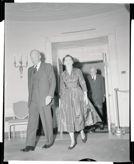 Framed Print : Mr. and Mrs. Eisenhower Entering Room