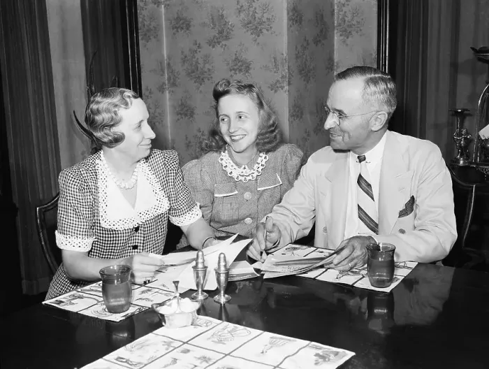 Framed Print : Mr. and Mrs. Harry Truman with Their Daughter Framed Print : Mr. and Mrs. Harry Truman with Their Daughter