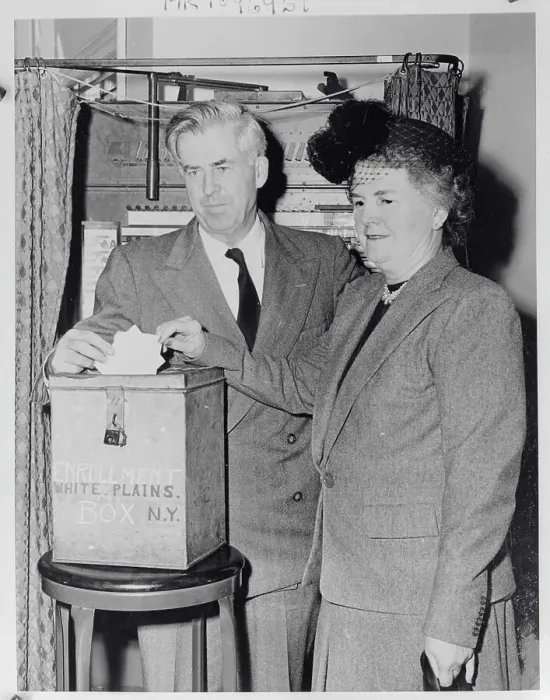 Framed Print : Mr. and Mrs. Henry Wallace Casting Ballots Framed Print : Mr. and Mrs. Henry Wallace Casting Ballots