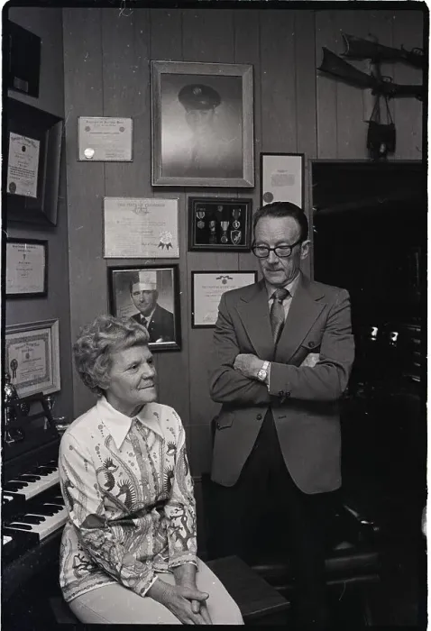 Framed Print : Mr. & Mrs. James C. Davis In Front Of Portrait