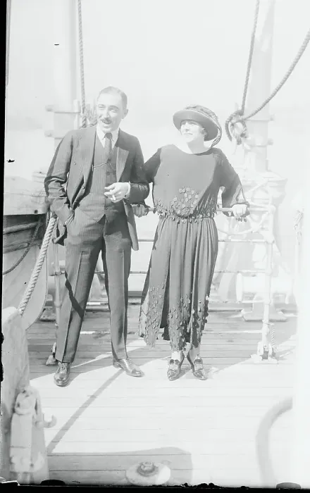 Framed Print : Mr. and Mrs. J.C. Hormel on Boat Framed Print : Mr. and Mrs. J.C. Hormel on Boat