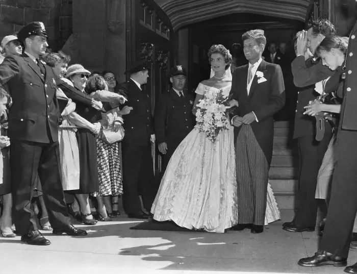 Framed Print : Mr. And Mrs. Kennedy Leave Church Framed Print : Mr. And Mrs. Kennedy Leave Church