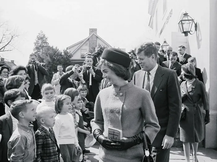 Framed Print : Mr and Mrs. Kennedy Leaving Mass Framed Print : Mr and Mrs. Kennedy Leaving Mass