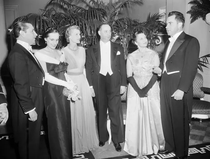 Framed Print : Mr. and Mrs. Nixon and Associates at Dinner