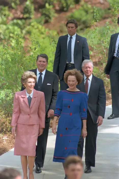 Framed Print : Mr. And Mrs. Ronald Reagan with Mr. And Mr. Jimmy Carter Framed Print : Mr. And Mrs. Ronald Reagan with Mr. And Mr. Jimmy Carter