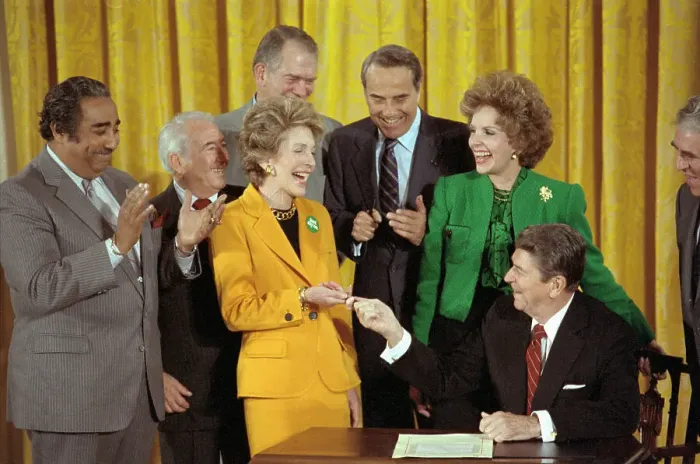 Framed Print : Mr. and Mrs. Ronald Reagan with Political Leaders Framed Print : Mr. and Mrs. Ronald Reagan with Political Leaders