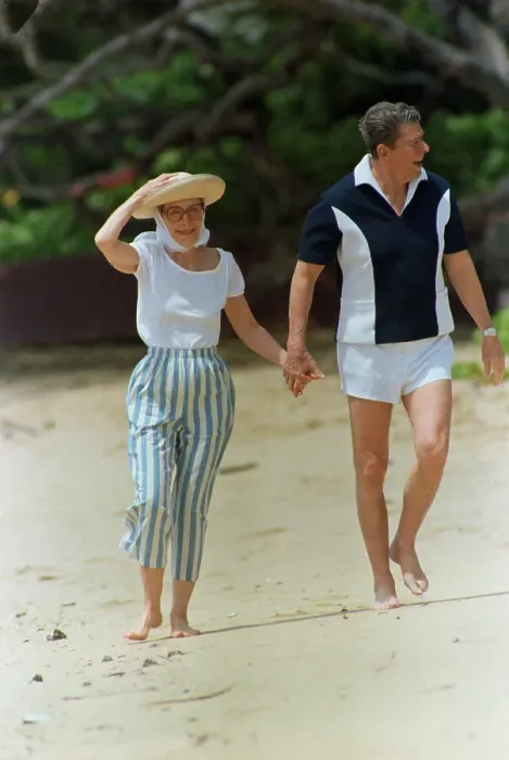 Framed Print : Mr. And Mrs. Ronald Reagan Walking on Beach Framed Print : Mr. And Mrs. Ronald Reagan Walking on Beach