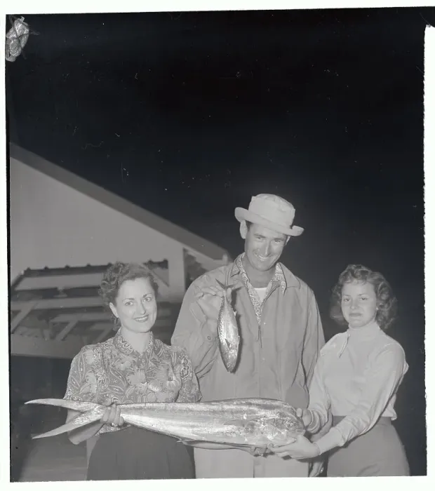 Framed Print : Mr. and Mrs. Ted Williams with Fishing Professional