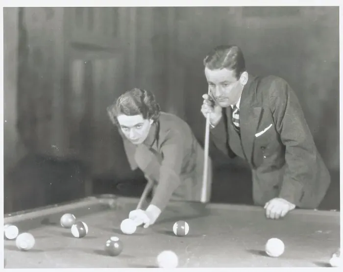 Framed Print : Mr. and Mrs. Thomas Carnegie Jr. Playing Pool