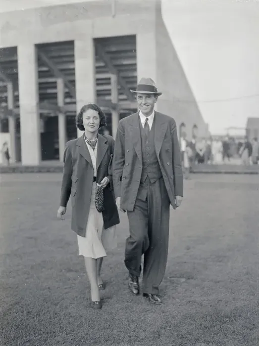 Framed Print : Mr. and Mrs. W. Averill Harriman Walking Framed Print : Mr. and Mrs. W. Averill Harriman Walking