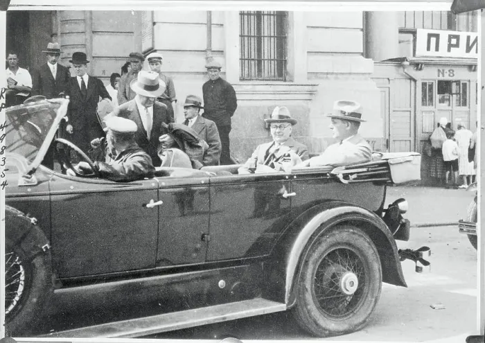 Framed Print : Mr. Sorensen and Mr. Wokelmann of Ford Arriving in Moscow Framed Print : Mr. Sorensen and Mr. Wokelmann of Ford Arriving in Moscow