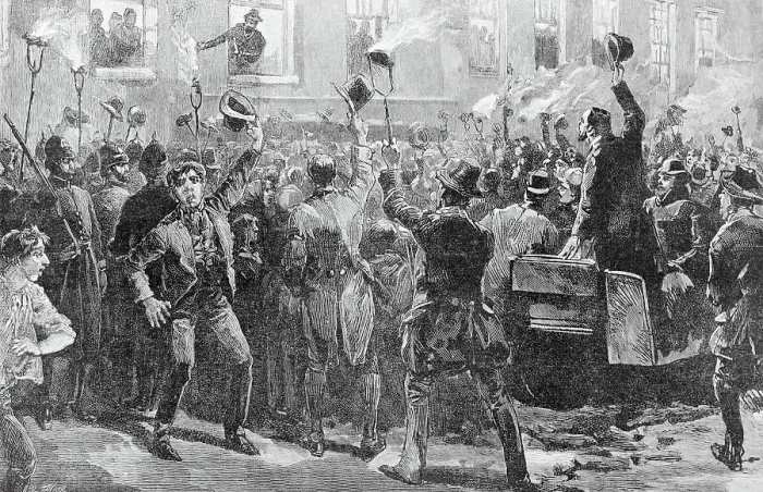 Framed Print : Mr. W. O'Brien, M.P. Addressing the Midnight Meeting at Woodford Engraving Framed Print : Mr. W. O'Brien, M.P. Addressing the Midnight Meeting at Woodford Engraving