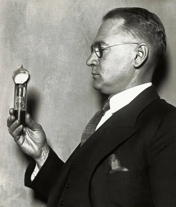 Framed Print : Mr. Zworykin Holding Radio Tube Framed Print : Mr. Zworykin Holding Radio Tube