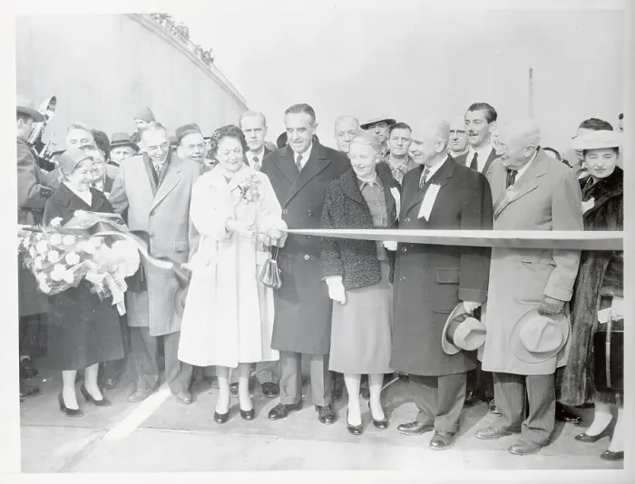 Framed Print : Mrs. Averill Harriman Cutting a Ceremonial Ribbon Framed Print : Mrs. Averill Harriman Cutting a Ceremonial Ribbon