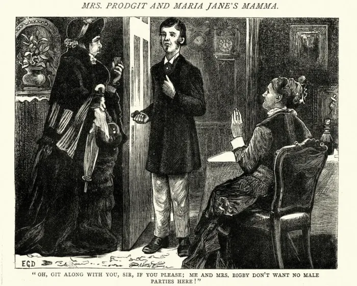 Framed Print : Me and Mrs Bigby don t want no male parties here Framed Print : Me and Mrs Bigby don t want no male parties here