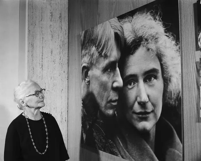 Framed Print : Mrs. Carl Sandburg Looking at a Painting Framed Print : Mrs. Carl Sandburg Looking at a Painting