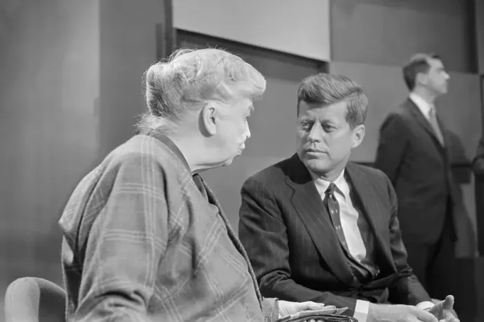 Framed Print : Mrs. Eleanor Roosevelt and Senator John Kennedy Framed Print : Mrs. Eleanor Roosevelt and Senator John Kennedy
