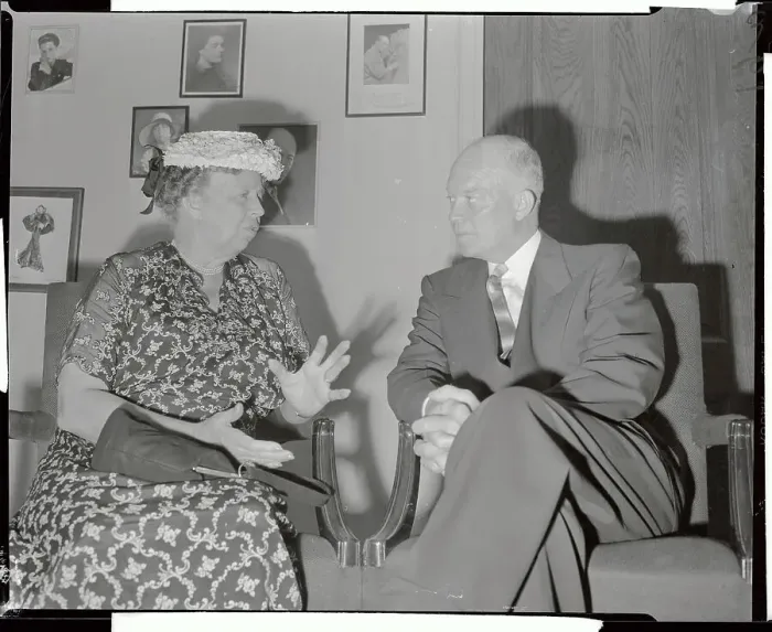 Framed Print : Mrs. Eleanor Roosevelt Talking to Dwight D. Eisenhower Framed Print : Mrs. Eleanor Roosevelt Talking to Dwight D. Eisenhower