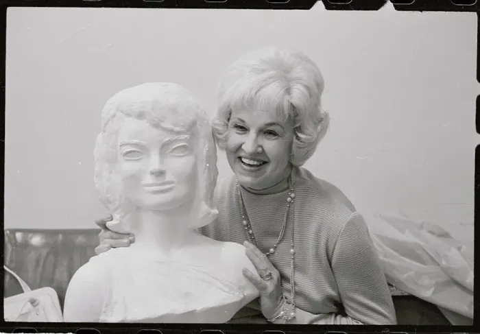 Framed Print : Mrs. Eleanor Root Posing with Bust of Mrs. Kennedy Framed Print : Mrs. Eleanor Root Posing with Bust of Mrs. Kennedy
