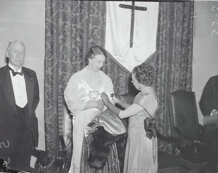 Framed Print : Mrs. Ernest R. Grant Presenting Eleanor Roosevelt with Health Cross Framed Print : Mrs. Ernest R. Grant Presenting Eleanor Roosevelt with Health Cross
