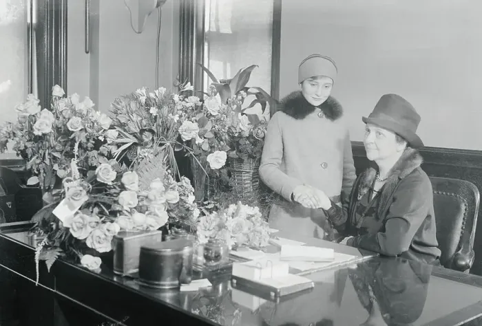 Framed Print : Mrs. Frances Perkins Sits at Desk Framed Print : Mrs. Frances Perkins Sits at Desk