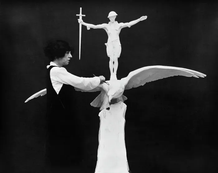 Framed Print : Mrs. Harry Payne Creating St. Nazaire Memorial