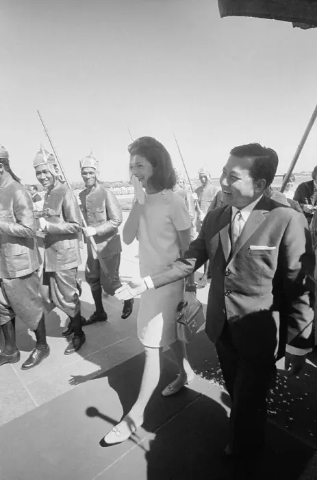 Framed Print : Mrs. Jacqueline Kennedy Being Welcomed to Cambodia Framed Print : Mrs. Jacqueline Kennedy Being Welcomed to Cambodia