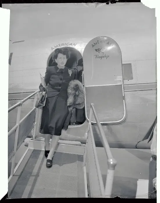 Framed Print : Mrs. Joseph P. Kennedy Getting Out of Plane Framed Print : Mrs. Joseph P. Kennedy Getting Out of Plane