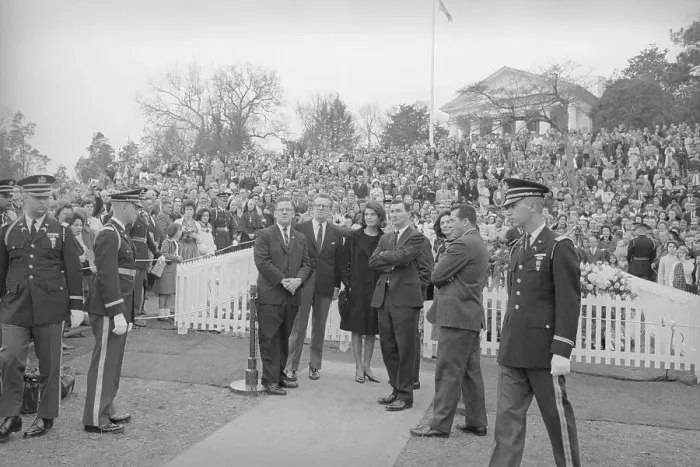 Framed Print : Mrs. Kennedy and Crowd at the Late Presidents Grave Framed Print : Mrs. Kennedy and Crowd at the Late Presidents Grave